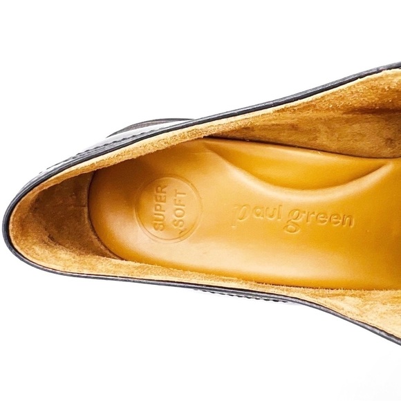 Paul Green Oxford Shoes Size 9 Laced Super Soft Black Leather Lug Sole Menswear - Picture 13 of 16